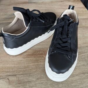 GUC Chloé Leather women’s Chloe Sneakers Black Designer Authentic